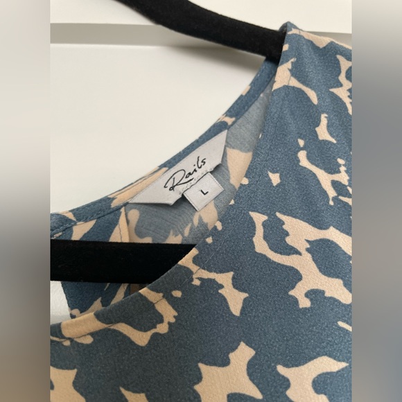 Rails Gabriella Sleeveless Ruched front midi dress with Turquoise print Size L - Picture 6 of 7